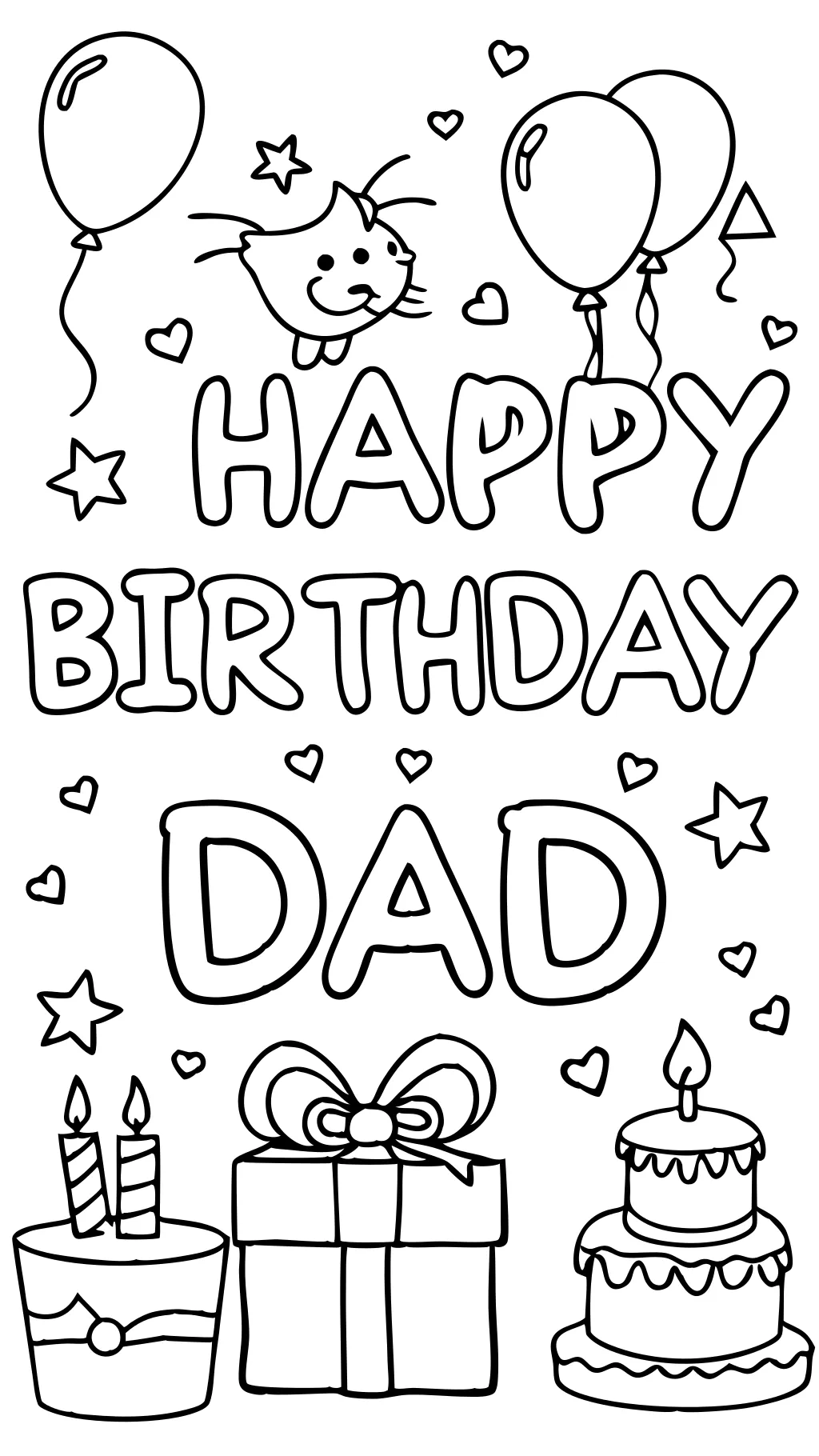 happy birthday dad coloring page